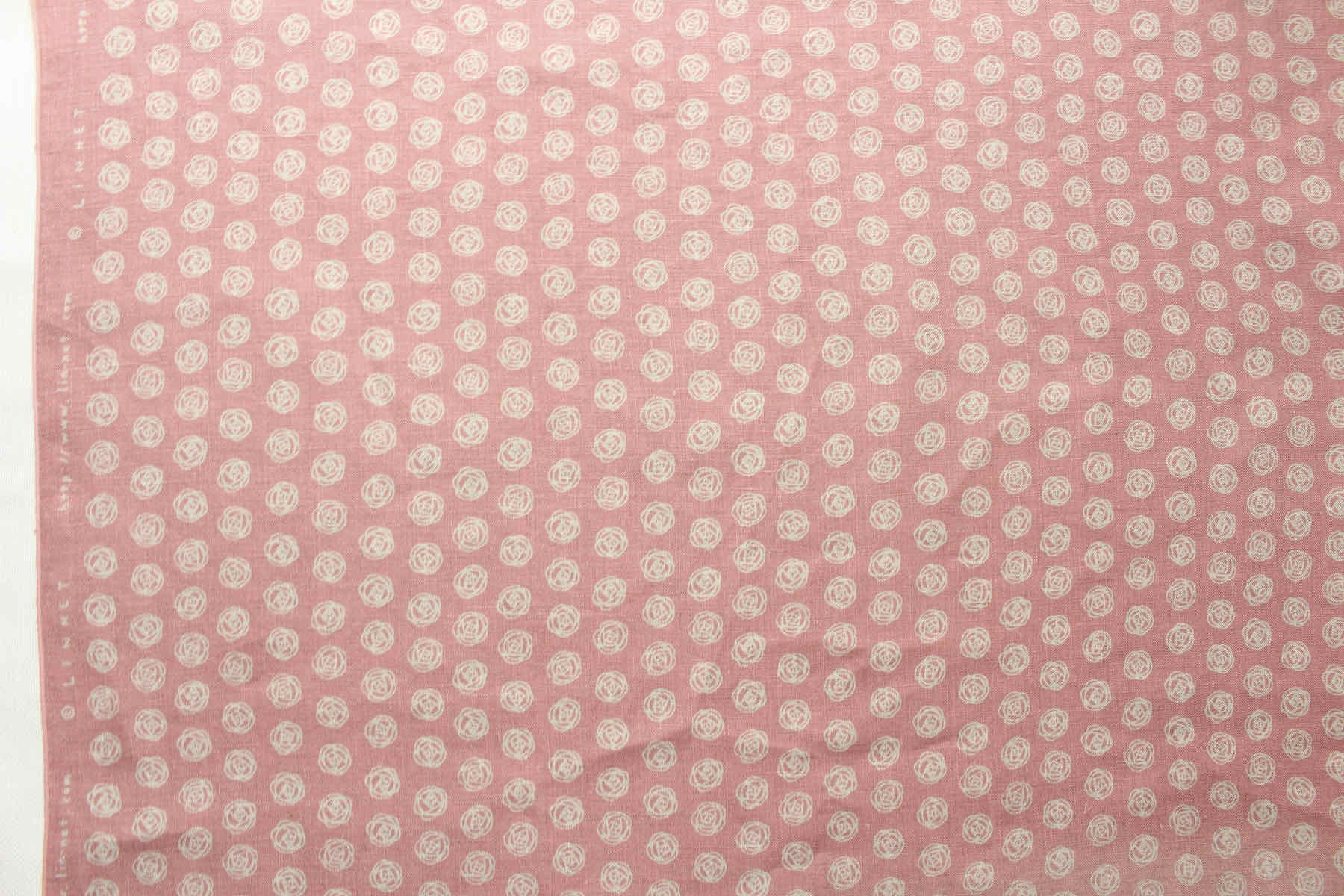 LINNETリネンプリント <br/>
ローズドット・Flax pink